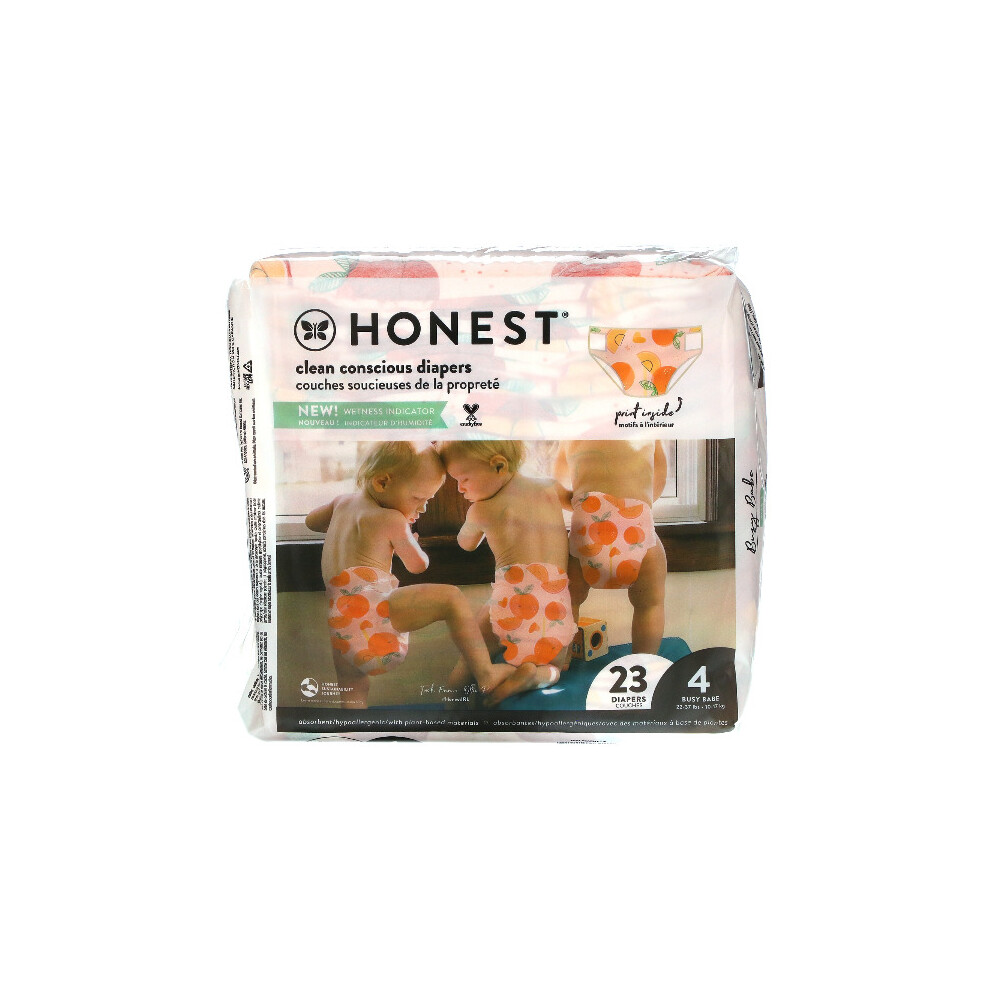 The Honest Company , Honest Diapers, Size 4, 22-37 Pounds, Just Peachy, 23 Diapers