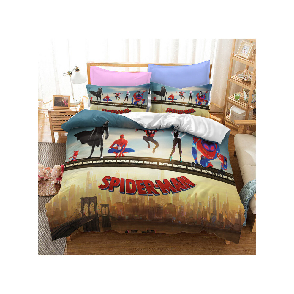 (Pattern 04, King) Spiderman Bedding Single Double Duvet Cover Set