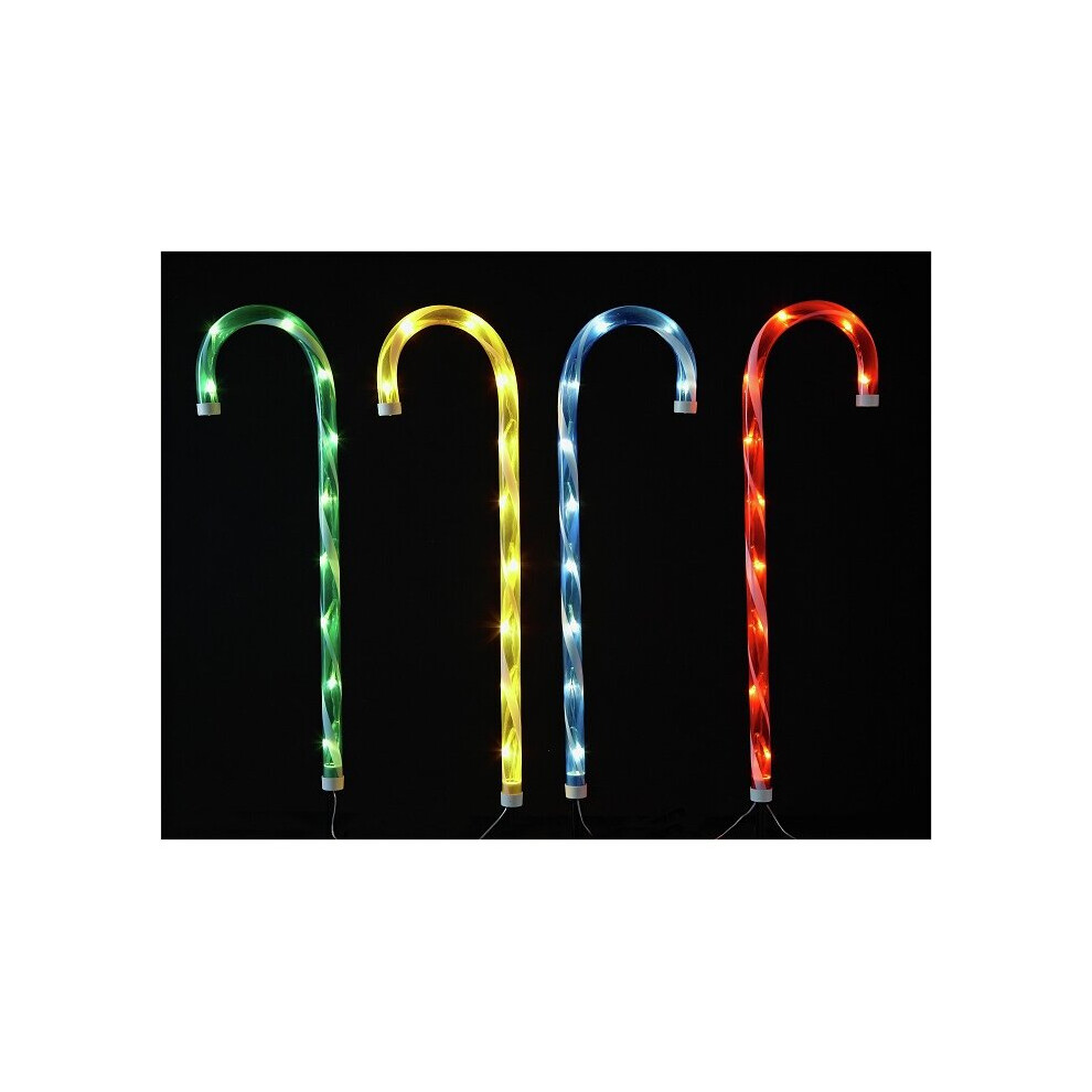 Home Set of 4 Candy Cane Path Finder Christmas Lights - Multi