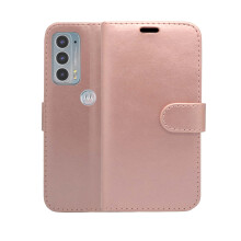 (Rose Gold) For Motorola edge 20 Wallet Flip PU Leather Pouch Case Cover