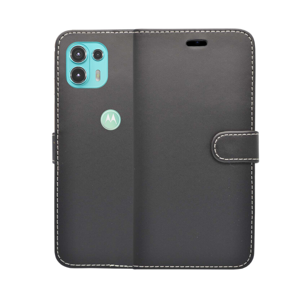 (Black) For Motorola Edge 20 Lite Wallet Flip Pu Leather Pouch Case Cover Black 304063160672
