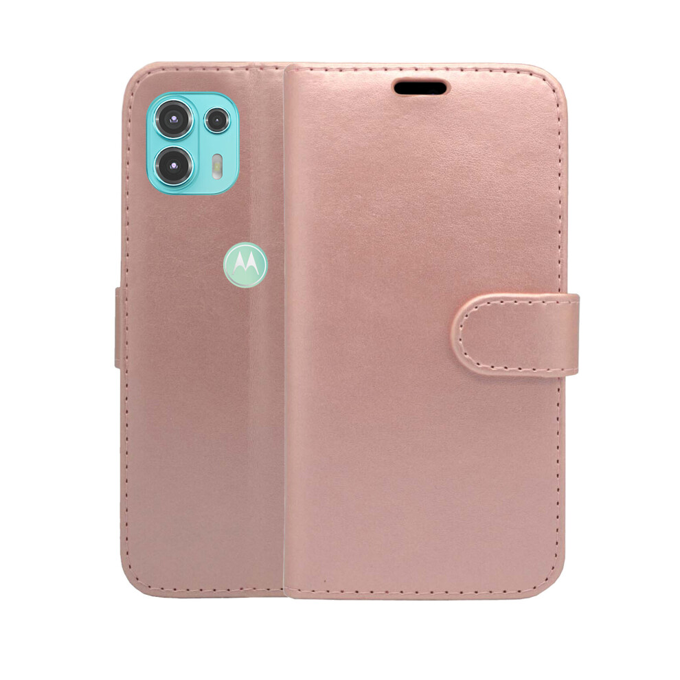 (Rose ) For Motorola Edge 20 Lite Wallet Flip Pu Leather Pouch Case Cover Gold 304063160689