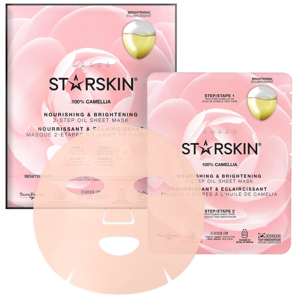 Starskin 100% Camellia 2-Step Oil Sheet Mask - Nourishing And Brightening