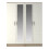 RD Furniture Ready assembled Classic 4 Door Double Mirrored Wardrobe Oak And White 1