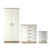 RD Furniture Ready assembled 3 Pcs Classic 2 Door Wardrobe, Chest And Bedside Set Oak And White 1