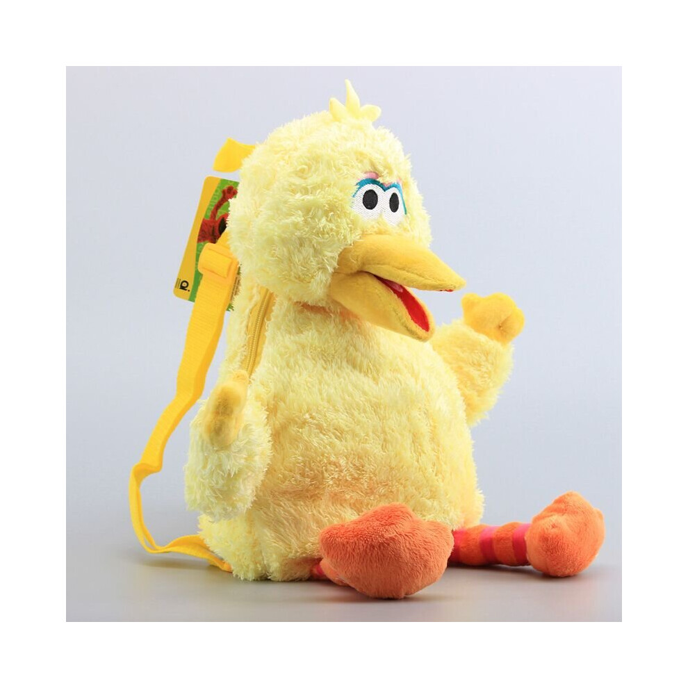 (Big Bird) Sesame Street Plush Backpack Elmo Cookie Monster Big Bird Doll Toy School Bags