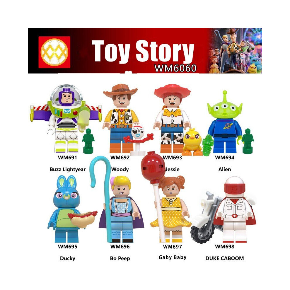 8PCS Toy Story Minifigures Building Blocks Children Educational Toys NEW Christmas Gift