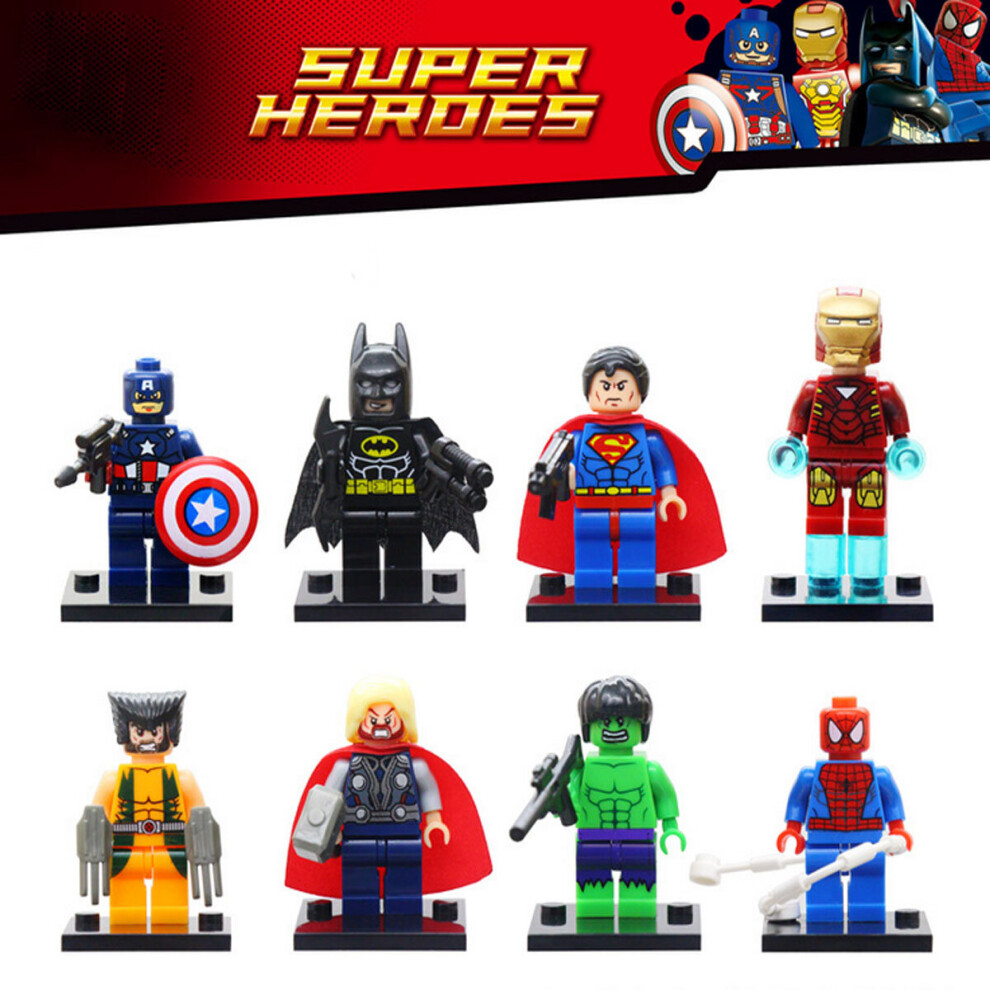 Kids 8PCS/SET Superheroes Minifigure Fit Lego Building Block Toy SET