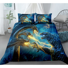 (Style 01, Single) Godzilla Bedding Single Double Duvet Cover Set UK
