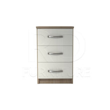 Ready assembled Classic 3 Drawer Bedside Oak And White