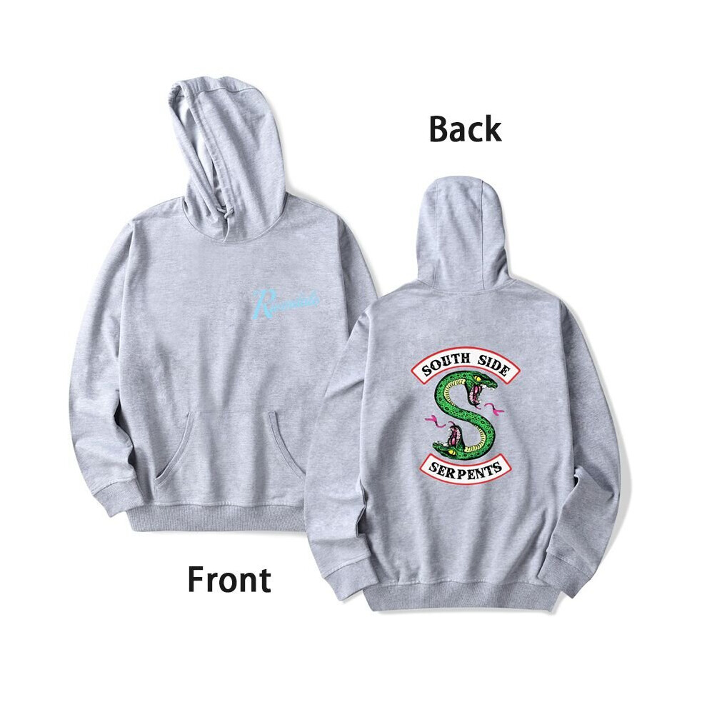 (Gray, XL) Unisex Southside Serpents Men Women Riverdale Hoodie Comics Sweatshirt Pullover 