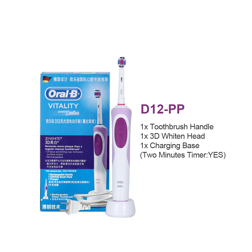 (Purple D12-PP) Oral B Electric Toothbrush VITALITY Braun D12 D12S