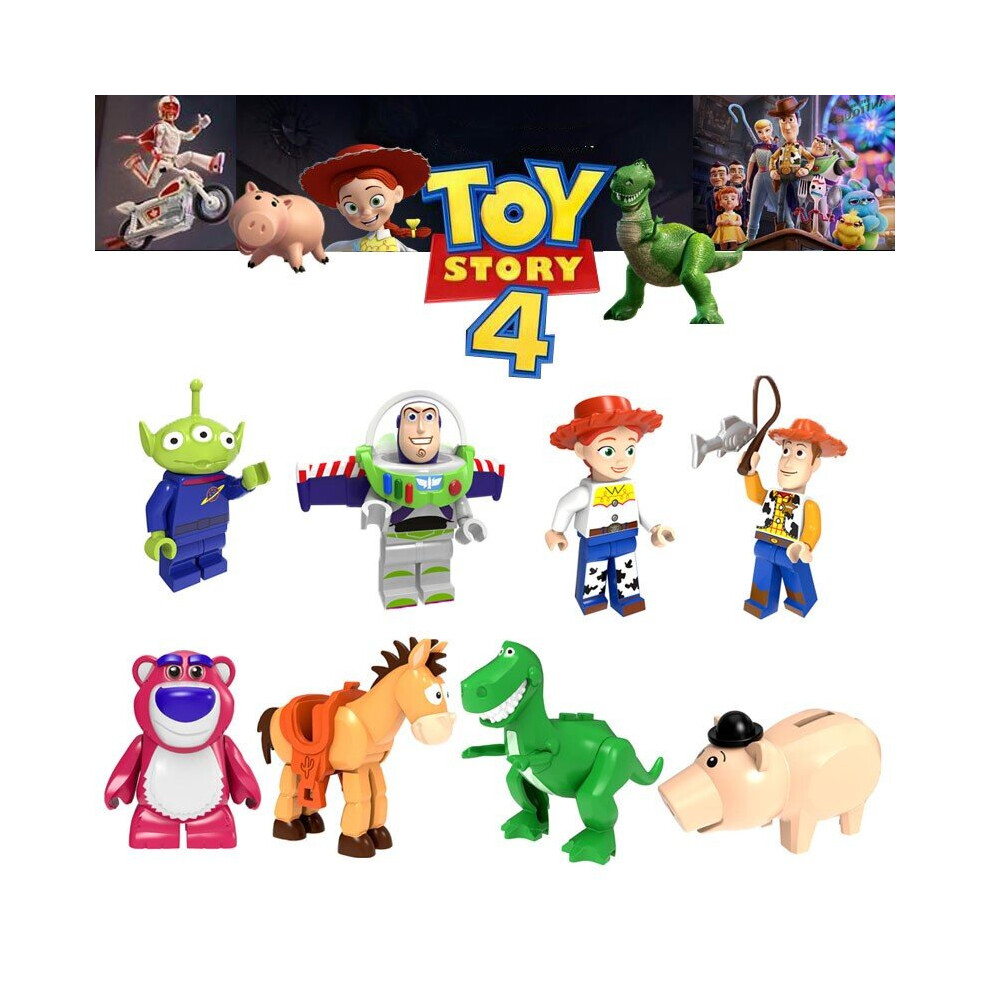 8PCS Toy Story 4 Buzz Lightyear Woody Jessie Minifigures Building Blocks Children Educational Toys NEW Christmas Gift