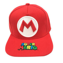 (Red) Super Mario Luigi Baseball Trucker Hat Cap Adjustable Hip Hop Embroidery Cap
