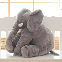(Gray, 60cm) Baby Soft Plush Long Nose Elephant Sleep Pillow Kids Lumbar Cushion Toys Gifts