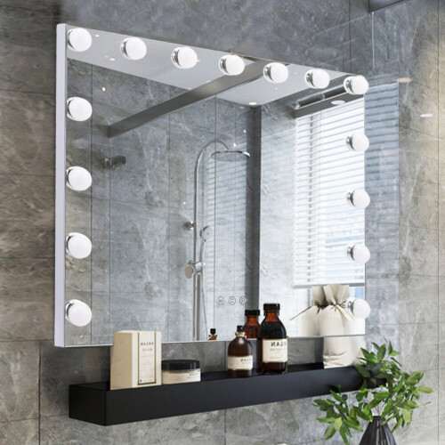 Living And Home Hollywood Touch Sensor Dimmable 15 LED Makeup Mirror