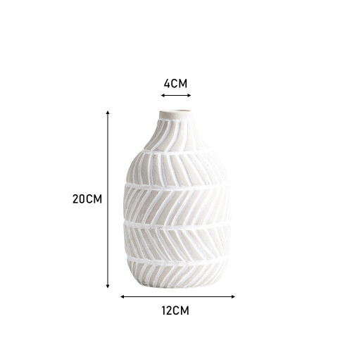 Living And Home (White) Modern Ceramic Vase Geometric Flower Pot Basket Home Decor 2