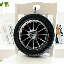 (BAOMA, 38cm) Pillow Car Wheel Tire Plush Cushion 3D Print Automobile Novelty Simulation Gift