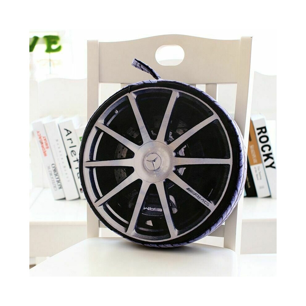 (BENCHI, 38cm) Pillow Car Wheel Tire Plush Cushion 3D Print Automobile Novelty Simulation Gift