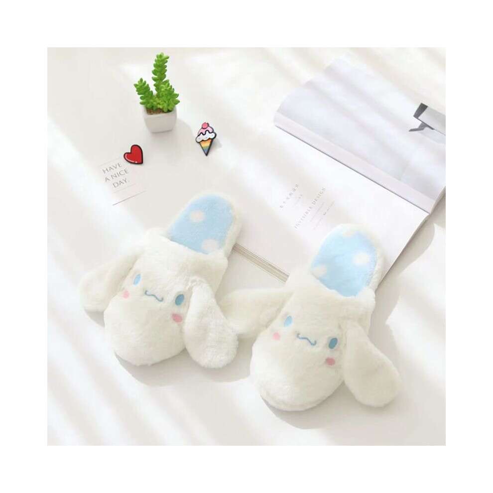 (Cinnamoroll) Kuromi My Melody Warm Indoor Slippers Shoes Unisex Soft Floor Furry Shoes