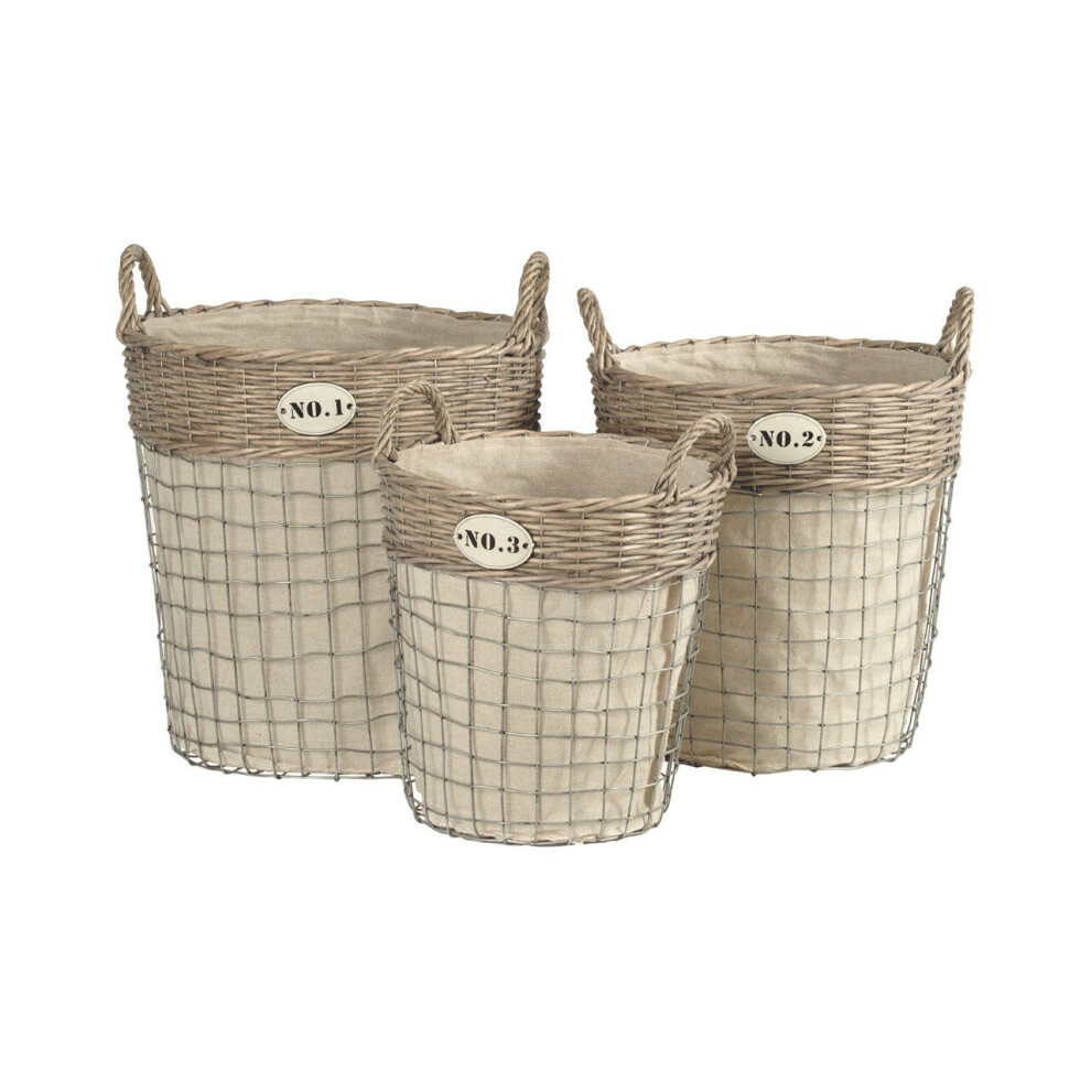 Premier Housewares Lida Round Laundry Baskets Set Of 3