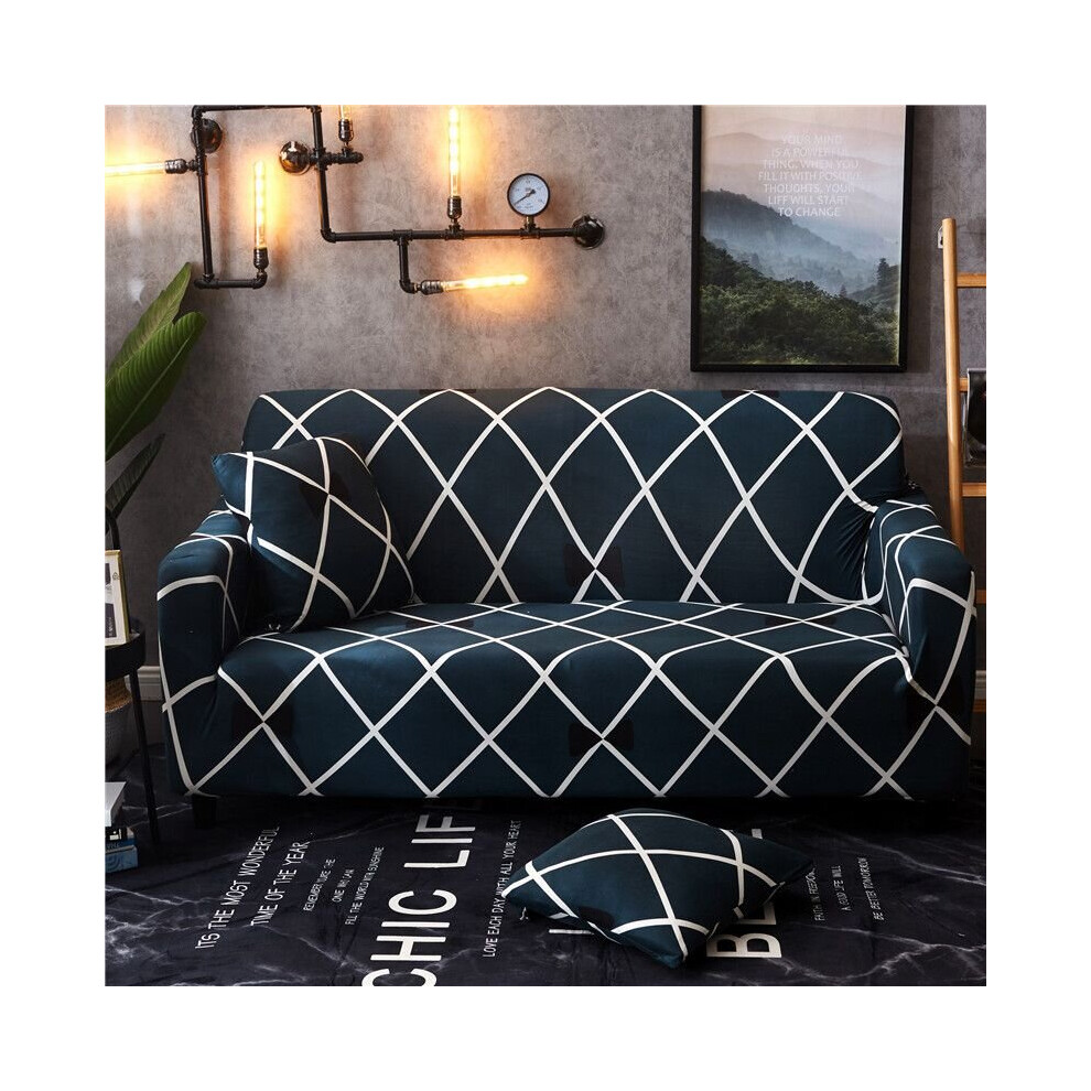 (Bowknot, 1 Seater) 1 2 3 4 Striped sofa cover, sliding cover, elastic sofa, living room combination, soft corner