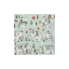 Paper Napkins Wild Christmas Light Blue Disposable Cocktail Party Serviettes