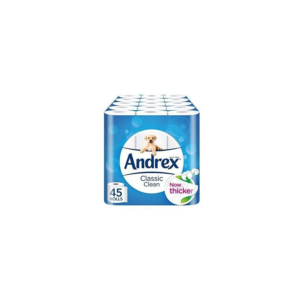 Andrex Classic Toilet Tissue ~ 45 Rolls White