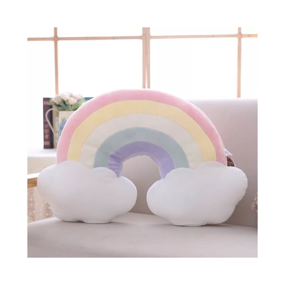 (Rainbow) Rainbow Plush Sofa Pillow Cushion Sleeping Pillow Cloud Moon Home Decoration Toy