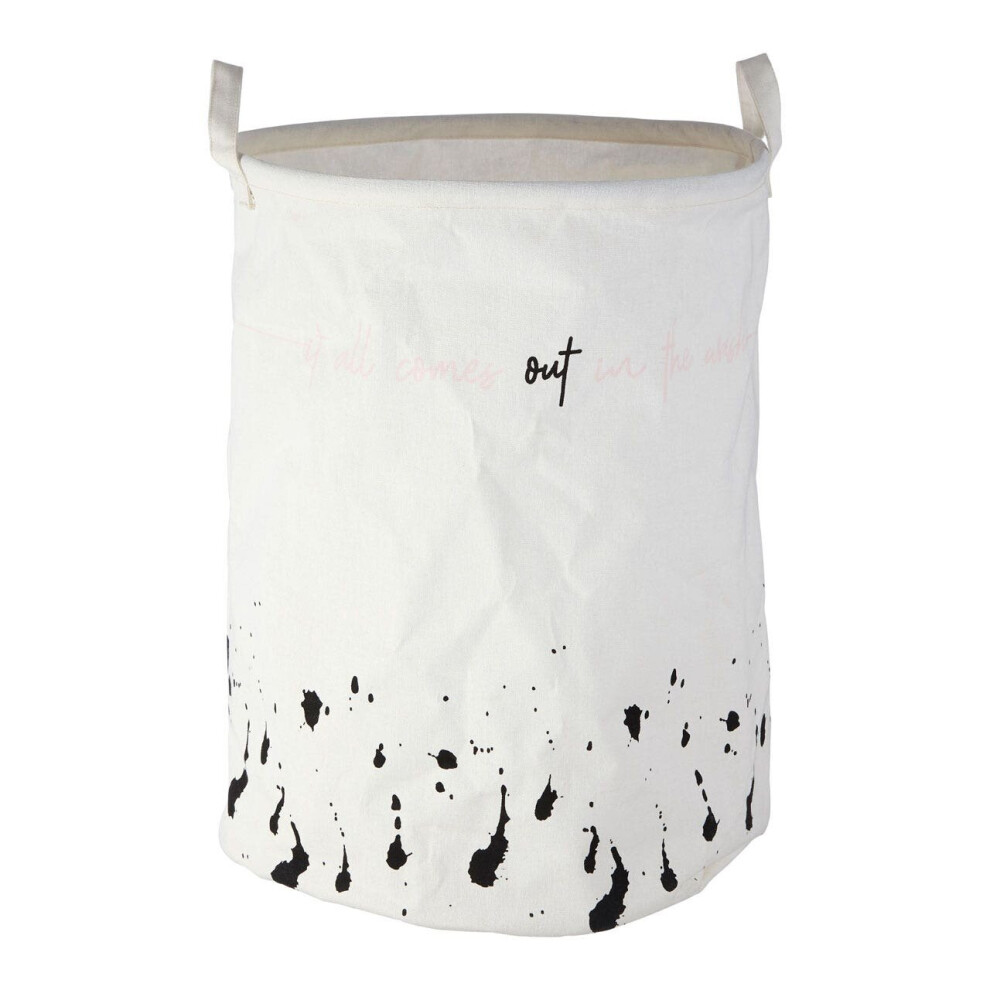 SPECKLED FABRIC LAUNDRY BASKET