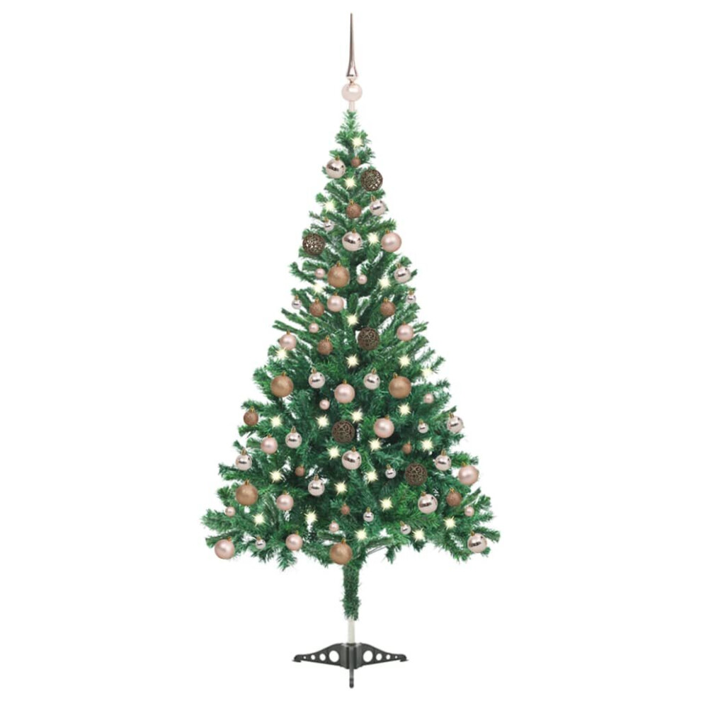 Vidaxl Artificial Pre-Lit Christmas Tree With Ball Set Xmas Tree 230 Branches