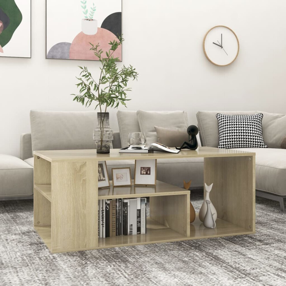 vidaXL Coffee Table Sonoma Oak Engineered Wood End Side Center Accent Table