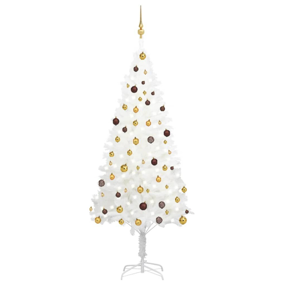 vidaXL Artificial Pre-lit Christmas Tree with Ball Set Artificial Tree White