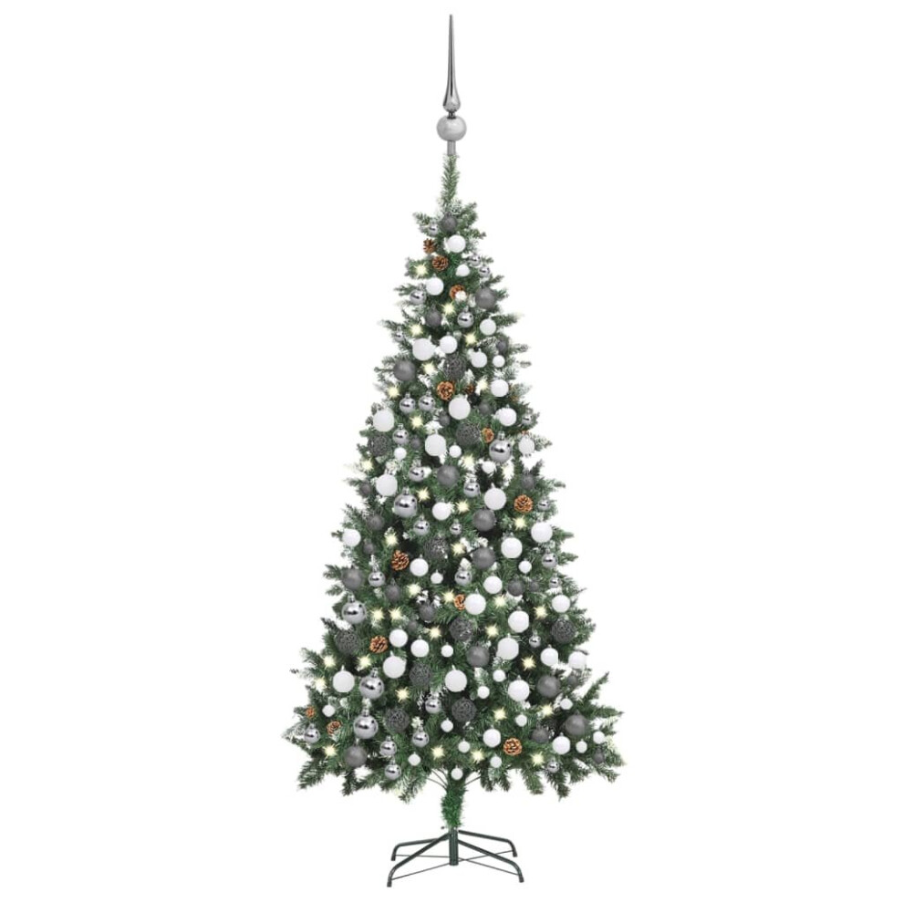 Vidaxl Artificial Pre-Lit Christmas Tree With Ball Set Xmas Tree Pine Cones
