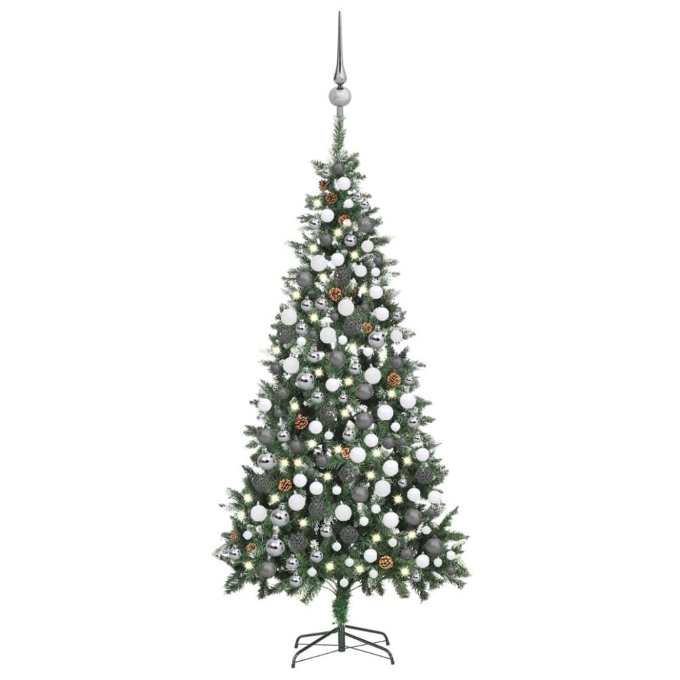 vidaXL Artificial Pre-lit Christmas Tree with Ball Set Xmas Tree Pine Cones