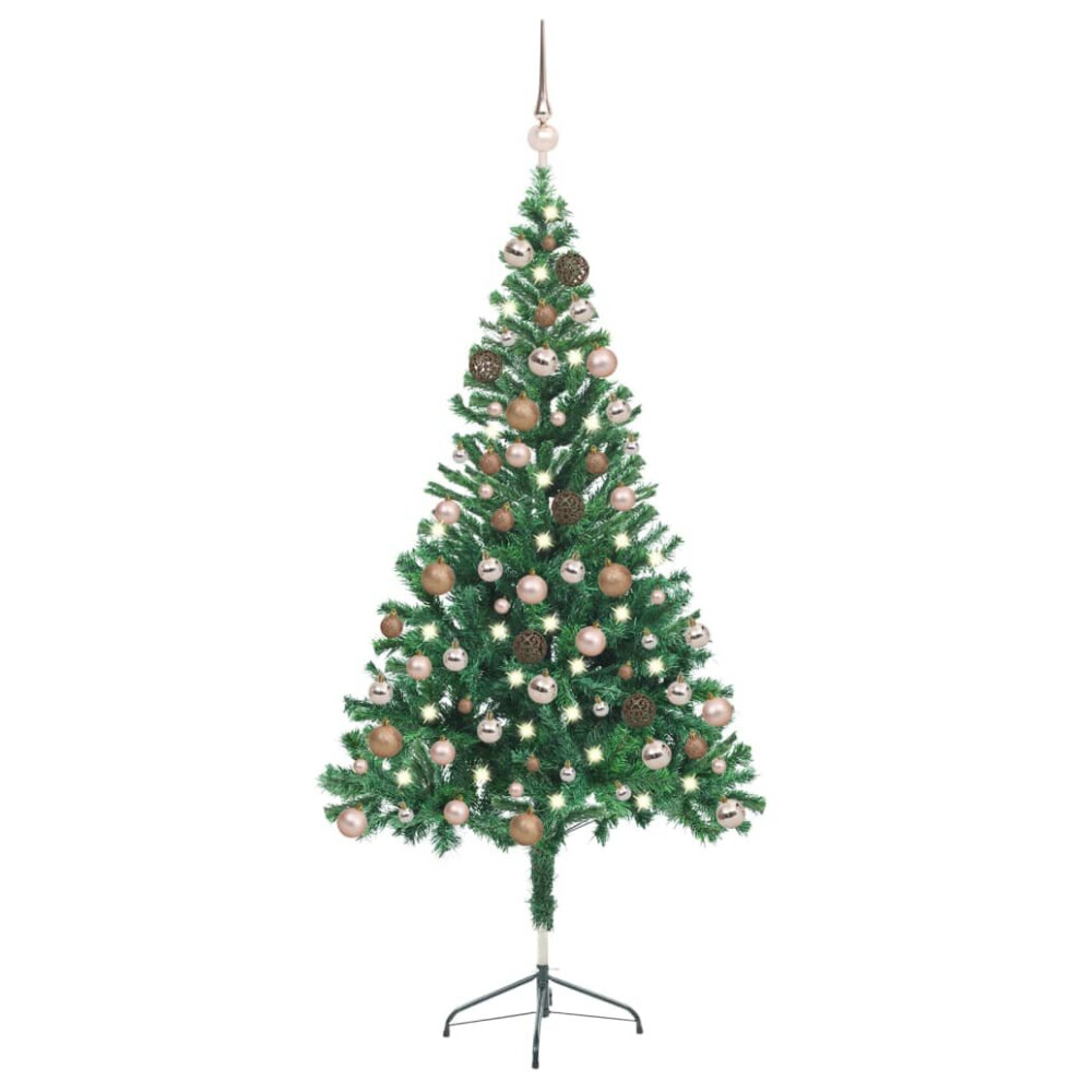 Vidaxl Artificial Pre-Lit Christmas Tree With Ball Set Xmas Tree 380 Branches Green