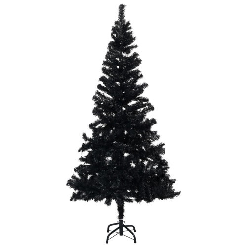 VidaXL vidaXL Artificial Pre-lit Christmas Tree with Ball Set Xmas Tree Black PVC 1