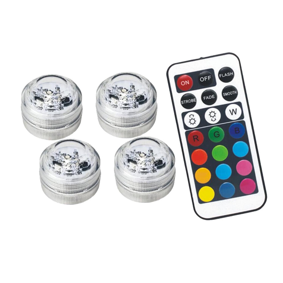 RGB Wireless Remote Control 3 LED Colour Changing Night Light Stick On [4 Pack]