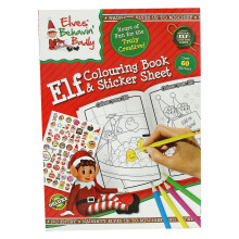 Christmas Elf Kids XL Activity Art Colouring Stickers Drawing Book Crayon Marker