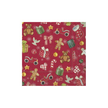 Paper Napkins Festive Christmas Toys Red Disposable Cocktail Party Serviettes