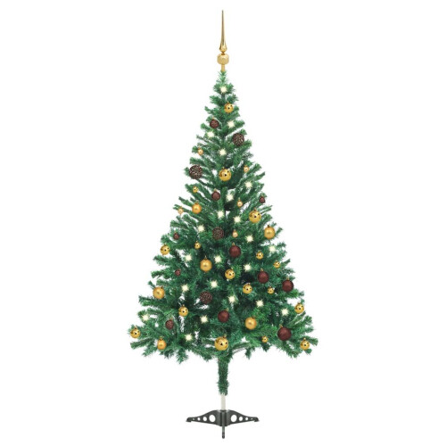 VidaXL vidaXL Artificial Pre-lit Christmas Tree with Ball Set Xmas Tree 910 Branches