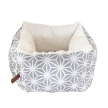 Small Dog Cat Snuggle Bed, Grey Geometric Dog Pet Snuggle Sack with Warm Plush Inner