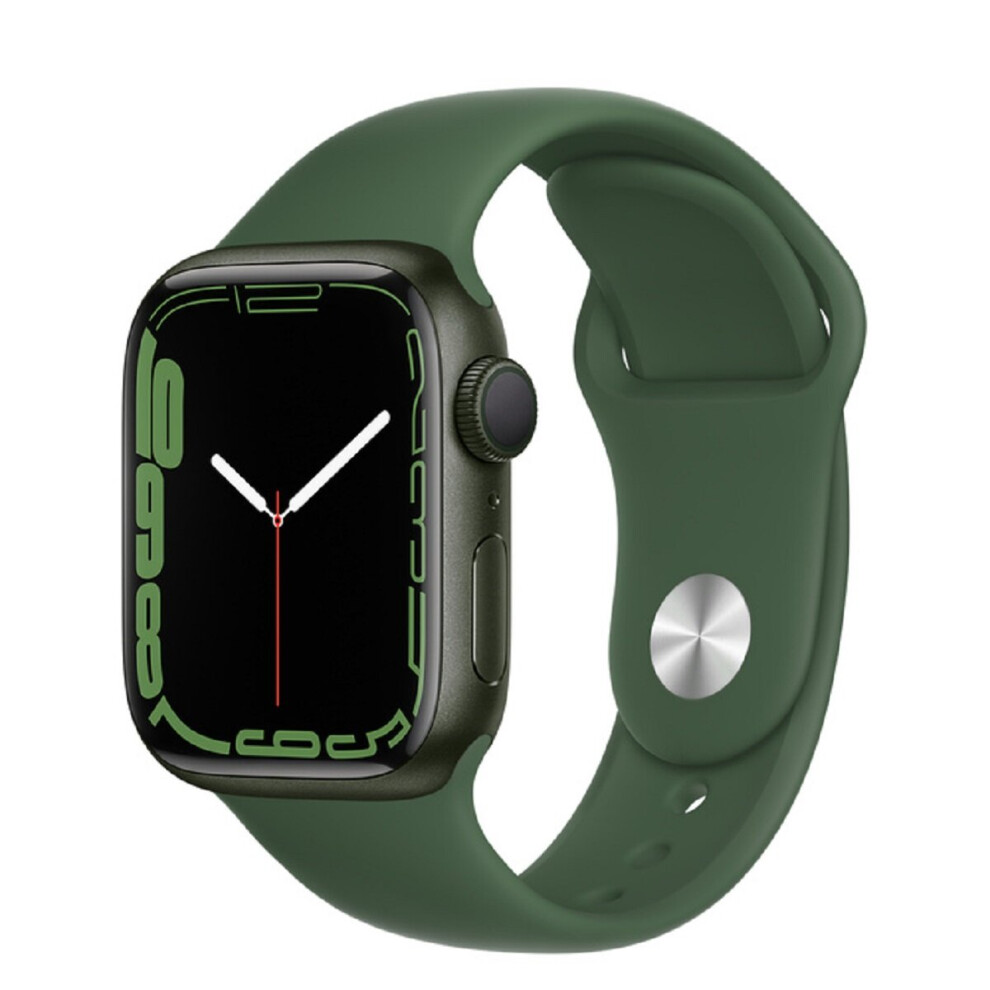 Apple Watch Series 7 GPS 41mm Green Aluminium Case with Clover Sport Band