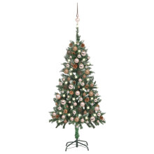 vidaXL Artificial Pre-lit Christmas Tree with Ball Set and Pine Cones Decor