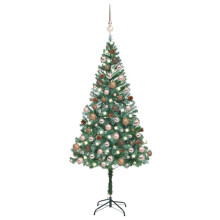 vidaXL Artificial Pre-lit Christmas Tree with Ball Set Xmas Tree Pinecones