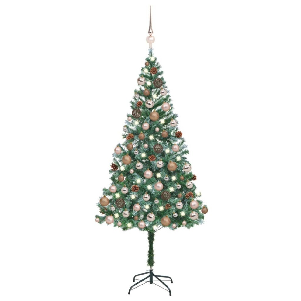 Vidaxl Artificial Pre-Lit Christmas Tree With Ball Set Xmas Tree Pinecones