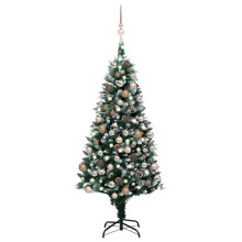 vidaXL Artificial Pre-lit Christmas Tree with Ball Set and Pine Cones Decor