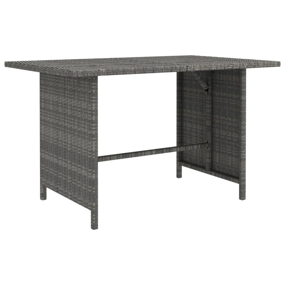 vidaXL Garden Dining Table Grey Poly Rattan Outdoor Dinner Dining Table Set