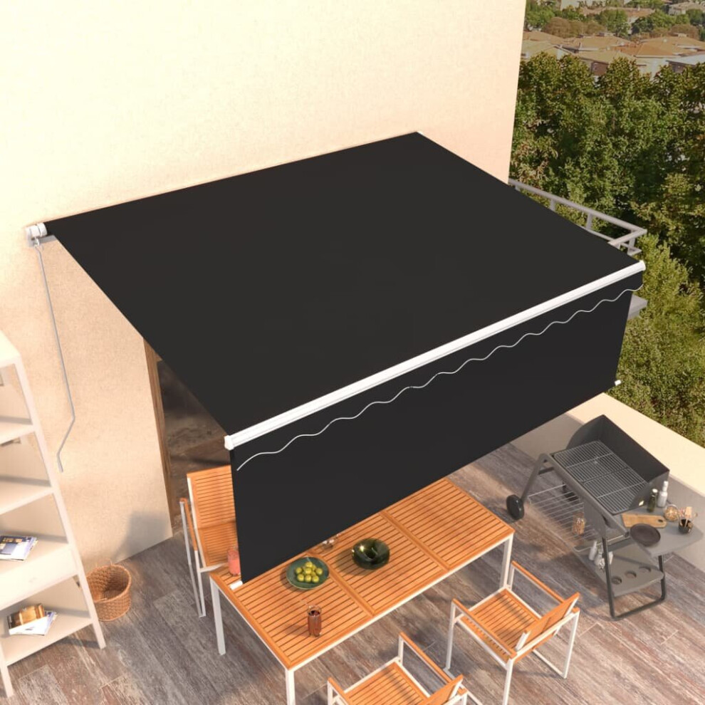 Vidaxl Manual Retractable Awning With Blind 4.5X3m Anthracite Outdoor Awning