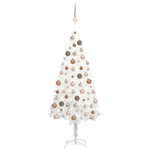 vidaXL Artificial Pre-lit Christmas Tree with Ball Set Artificial Tree White